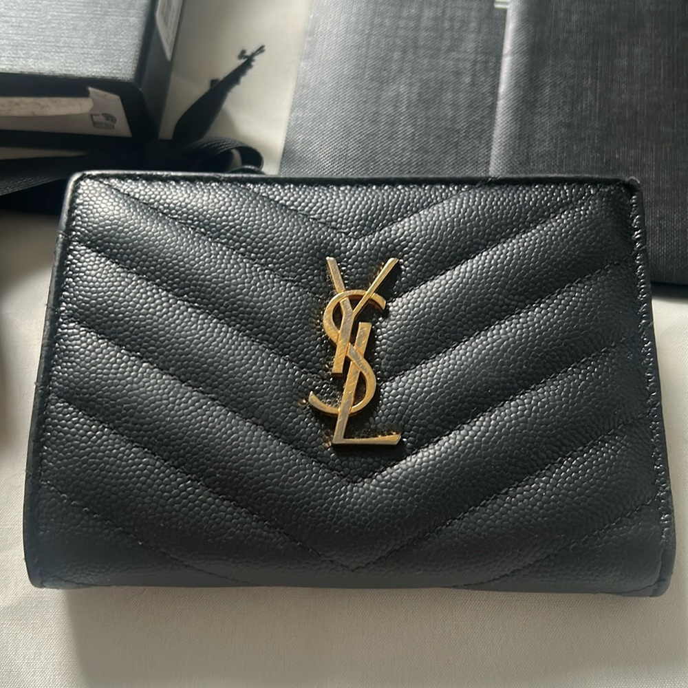 YSL Black Quilted wallet